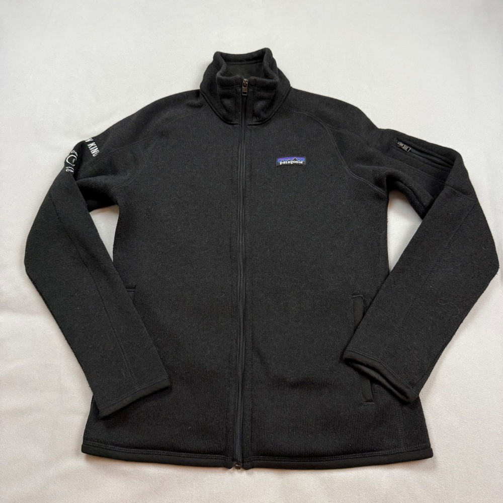 Patagonia Better Sweater Full Zip Jacket Black Womens Small 25543 B Corp Logo